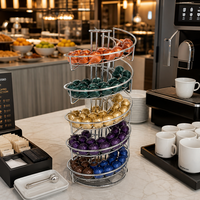 Support à capsules de café Cactus, 52 compartiments, double face, rotatif, en métal, organiseur de capsules de café, support de rangement pour capsules Nespresso, comptoir