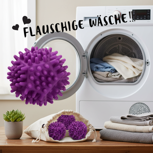 Lot de 2 boules de séchage en laine biologique et feutre de Nouvelle-Zélande, modèle XL, taille 7cm, emballées dans un sac en coton, lot de 6 - Product Image 3