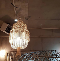 Macramé abat-jour kit de bricolage nordique tissé tapisserie abat-jour Boho plafond pendentif lumière ménage chambre lustres décoratifs