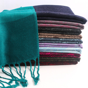 Lujo nuevo anacardo Jacquard musulmán señora Hijab bufanda venta al por mayor estilo étnico largo borla Hijab chal - Product Image 4