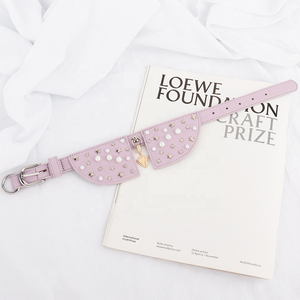 Lujo perla Metal estrella remache Bling <span class=keywords><strong>Collar</strong></span> de perro cuero suave reciclado Rhinestone <span class=keywords><strong>Collar</strong></span> de Mascota para fiesta caminar boda - Product Image 1