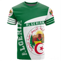 T-shirt imprimé de haute qualité avec drapeaux de l'Algérie, de la Tunisie, du Kurdistan, du drapeau national albanais et du drapeau turc