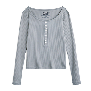 قميص هنري المحبوك للنساء من مادن، قميص كلاسيكي عادي ضيق بأكمام طويلة للخريف والشتاء - Product Image 5