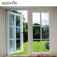 Cadre de fenêtre à battants en aluminium et verre de style français, design moderne pour fenêtres de maison avec moustiquaire