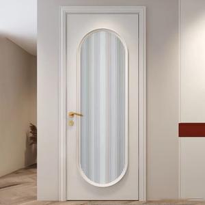 Puerta <span class=keywords><strong>de</strong></span> <span class=keywords><strong>Madera</strong></span> <span class=keywords><strong>de</strong></span> Estilo Francés Delicado, Verde, Indeformable, Insonorizada, con Acabado Glaseado, Protección Contra el Polvo, Gran Venta - Product Image 4