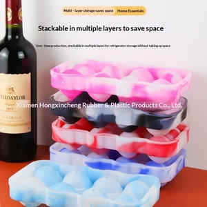 Factory Supply Camouflage Ice Hockey Four <b>Balls</b> Mold Ice Hockey Fruit Popsicle 4/6/8 Holes Easy to Release Ice Tray - Product Image 4