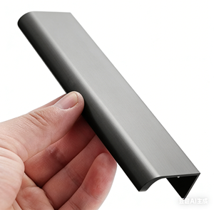 Black Hole-free Hidden Long American Cabinet Wardrobe <strong>Door</strong> Arc Aluminum Anti-collision Edge Invisible Aluminum Handle - Product Image 1