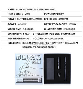 Wenshen YD Blink Mix sans fil <span class=keywords><strong>PMU</strong></span> Machine sourcil lèvre Eyeliner cuir chevelu maquillage permanent machine à tatouer pour l'Académie - Product Image 2