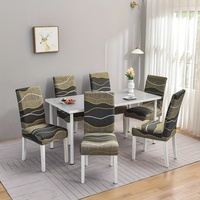 Housse de chaise de salle à manger Kongyu Home Textiles en Spandex extensible, imprimé Damas Baroque, ajustement universel élastique, vente en gros