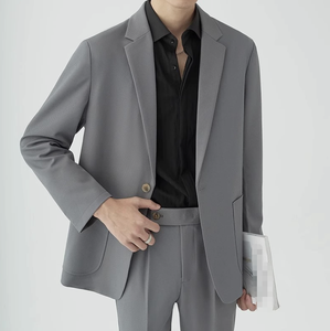 Nuevo Blazer Casual para <span class=keywords><strong>Hombre</strong></span> 2026, Chaqueta de Traje, Moda Ejecutiva, Uso Diario, Corte Entallado, Cierre de un Botón, Abrigo Formal - Product Image 3