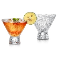 Verres à Martini sans pied texturés martelés vintage en gros, 8 oz, et coupes à glace sur pied
