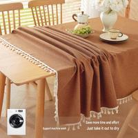Nappe rectangulaire en lin fin tissé naturel, écologique et durable, pour mariage, banquet, hôtel, décoration de la maison