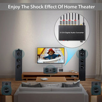 Convertidor de Audio Digital DAC 5,1 canales, decodificador de 192kHz Coaxial / Toslink a 2,0 canales, salida Jack analógica de 3,5mm con Control de volumen