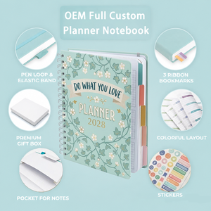 <span class=keywords><strong>Agenda</strong></span> Personalizada con Impresión OEM, 5 Secciones, con Pestañas, Cuaderno Espiral Mensual, Tapa Dura, Diario sin Fecha, Organizador Diario, Venta al por Mayor - Product Image 2