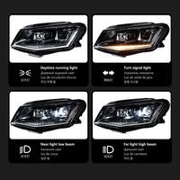 LKS 2015-2020 pour Caddy – Ensemble de phares 35W 12V à lentille de projecteur LED avec clignotants séquentiels et feux de jour