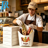 Boîte à frites personnalisée avec logo, emballage pour bâtonnets de frites longs, boîte à frites, support à frites, coupelles à collation pour frites et anneaux d'oignon