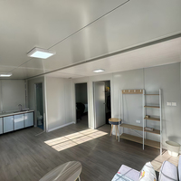 Casa Contenedor Expandible Prefabricada Ecológica con Estructura de Acero Ligero y Energía Solar, Oficina Móvil, Cocina, Dormitorio, Habitaciones