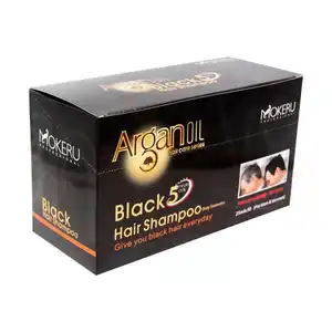 Champú para cabello negro de aceite de argán en bolsas para crema para cabello blanco de teñido rápido de 5 minutos con tinte herbal orgánico natural de etiqueta privada s