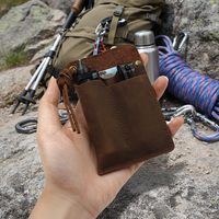 Funda de Cuero Genuino para Linterna de Camping, Portátil, para Hombre, Funda de Cuero Vacuno, Organizador de Bolsillo EDC, Funda para Navaja