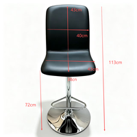 Tabouret de bar moderne en cuir PU avec dossier, pivotant à 360°, hauteur réglable, base chromée, repose-pieds pour comptoir de cuisine, café