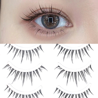 Cils artificiels faits à la main en gros, aspect naturel, 3D, légers, doux, bande transparente, faux cils en bande