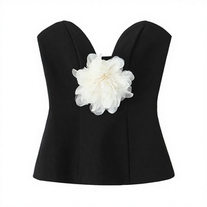 SHENZHU 2025 - Top sin Mangas para Mujer, Invierno, Transpirable, Ecológico, Casual, Elegante, Simple, Ajustado, con Bloques de Color y Estampado Floral - Product Image 2