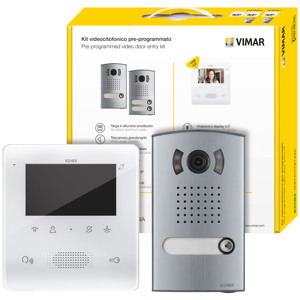 Kit de vidéophone Vimar avec écran 4,3 pouces et système d'interphone mains libres - Product Image 1