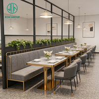Table carrée en pierre frittée de luxe léger, très demandée, avec assise en cuir pour restaurant rapide, hamburgerie, café et stand de restauration