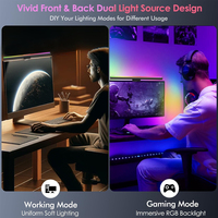 Barra de Luz LED RGBIC Moderna para Monitor de Juegos, de Aluminio, con Control por Aplicación, Sincronización con Música, Lámpara Colgante para Pantalla, Control Remoto Inalámbrico, para PC Gamer