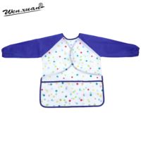 Tablier de peinture imperméable pour enfants Wenxuan avec manches longues et 3 poches pour les tout-petits