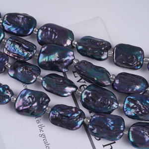 Perles d'eau douce baroques rectangulaires blanches naturelles de 18 cm (15-17 mm) en gros pour la fabrication de bijoux et bracelets DIY - Product Image 3