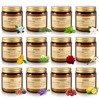 Coffret Cadeau de Bougies de Noël en Cire de Soja, Pot en Verre Noir, Vente en Gros, Personnalisé, Parfumé, Boîte Cadeau pour Homme, Premium, Saisonnier, OEM ODM