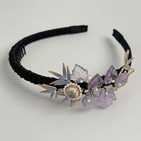 Serre-tête de luxe en soie et strass pour filles avec couronne de fleurs en cristal et perles, chouchous – Accessoires de mode pour cheveux pour femmes