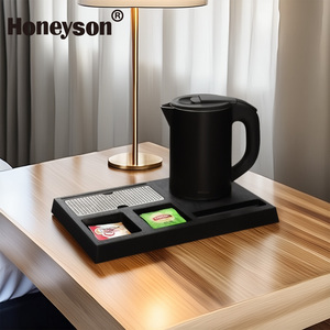 Wholesale Hotel Electric <strong>Kettles</strong> with <strong>Temperature</strong> <strong>Control</strong> Tray Set 5 Star Hotel Design Water <strong>Kettles</strong> and Tea-Welcome Tray - Product Image 1