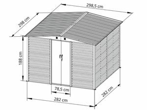 <span class=keywords><strong>Caseta</strong></span> de jardín metálica 300x300x200cm <span class=keywords><strong>Antracita</strong></span> - Product Image 3