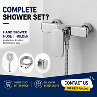 Robinet de douche mural monocommande en alliage de zinc chromé avec cartouche céramique, 2 trous, eau chaude et froide, G1/2, pour projets OEM/ODM