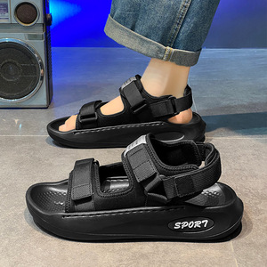 Men's Breathable Waterproof Lightweight Steel <b>Toe</b> Massage Summer Outdoor Flat Sandals with Chunky Sole - Product Image 4