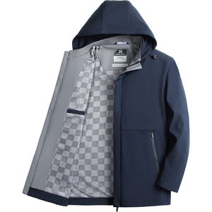 Chaqueta con Capucha para Hombre de Alta Calidad, Cómoda y a la Moda para Invierno, con Capucha Elástica para Primavera y Otoño, Informal para Hombres de Mediana Edad - Product Image 5