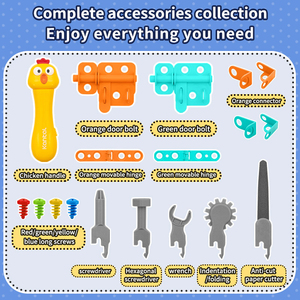 Set di Costruzioni Creativo Fai-da-Te, Giocattoli Educativi per Bambini, Blocchi da Costruzione, Gioco Montessori con Cassetta degli Attrezzi - Product Image 4