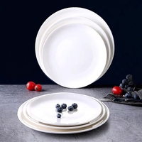Assiettes en porcelaine blanche personnalisées avec logo imprimé, vaisselle de restaurant, plats en céramique, service de table en porcelaine fine