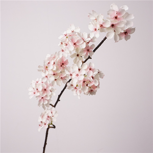 Nuovo arrivo di alta qualità 6 teste artificiali fiori di ciliegio rami di seta rosa rosa <span class=keywords><strong>fiore</strong></span> di primavera per la decorazione del giardino di nozze - Product Image 1