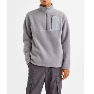 All'ingrosso Pullover da uomo orsacchiotto in pile mezza Zip giacca a tinta unita <span class=keywords><strong>felpa</strong></span> Streetwear per la stagione primaverile - Product Image 2