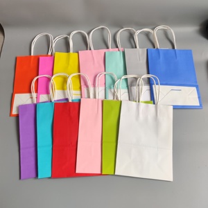 Wholesale Clothing in Stock Kraft Paper Bag with Handle <b>Cheap</b> Price Take Away Shopping Bag Accept Custom Printing - Product Image 3