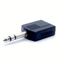 Jack Audio Y Splitter 6.35mm Male ke 2 1/4 Inch 6.35mm Female, Jack Stereo 6.35mm 2 Pin Konektor Male Female