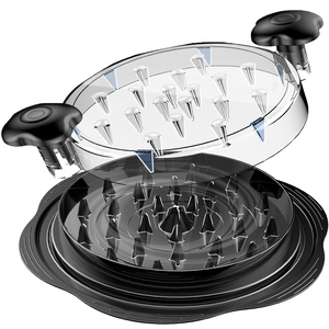 เครื่องมือฉีกไก่แบบพกพา ทำจากพลาสติกใส รูปทรงกลม พร้อมฝาปิดใส - Product Image 1
