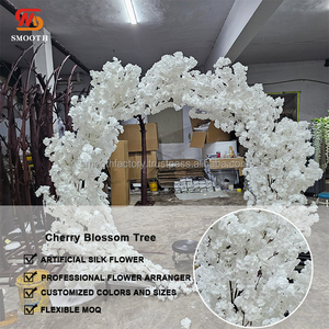 LEDA Custom-Size White Cherry Blossom <b>Artificial</b> Flower <b>Tree</b> Arched Flower <b>Tree</b> Tunnel Background for wedding - Product Image 3