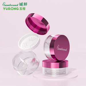 Pot de poudre vide rose acrylique rechargeable personnalisé de 3 oz avec tamis à mailles - Product Image 2