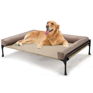 Three Sided Fence Outdoor Raised <b>Dog</b> <b>Bed</b> Large <b>Elevated</b> <b>Dog</b> <b>Bed</b> Cot <b>Dog</b> Hammock <b>Bed</b> with Removable Bolster Raised <b>Dog</b> <b>Bed</b> - Product Image 1