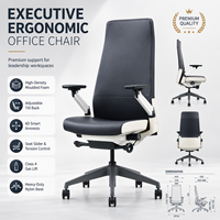 Chaise de bureau de direction en cuir PU de luxe avec rotation à 360° °   Accoudoir rotatif intelligent, design ergonomique, chaise de direction pivotante conforme à la norme BIFMA