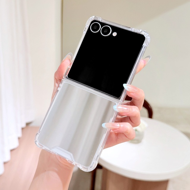 New Design Custom Luxury Designer clear Mirror Make up Phone Cover Shell Cases Mobile Phone case for Samsung Z Flip 7 6 5 4 3